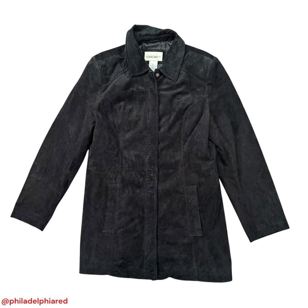 Vintage Y2K 2000's Cherokee full zip suede leather jacket women's Large